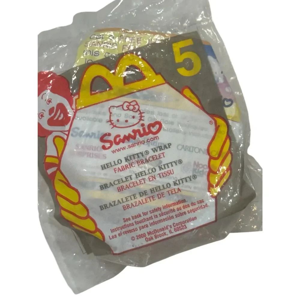 NEW Y2K Sanrio Hello Kitty McDonalds Kids Toy Scrunchie Wrap Fabric Bracelet NWT